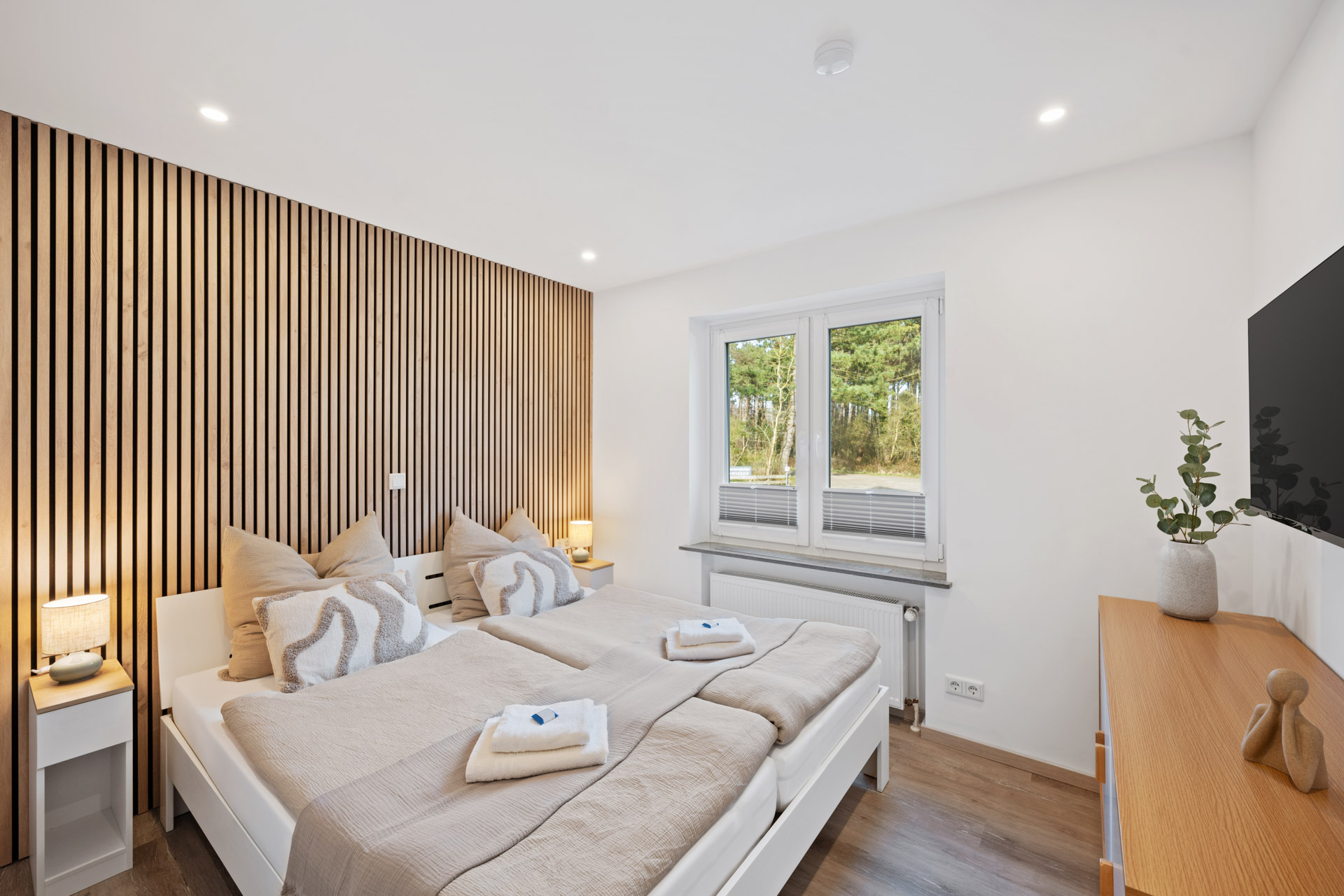 Schlafzimmer Ferienwohnung 1 Haus Tide SPO