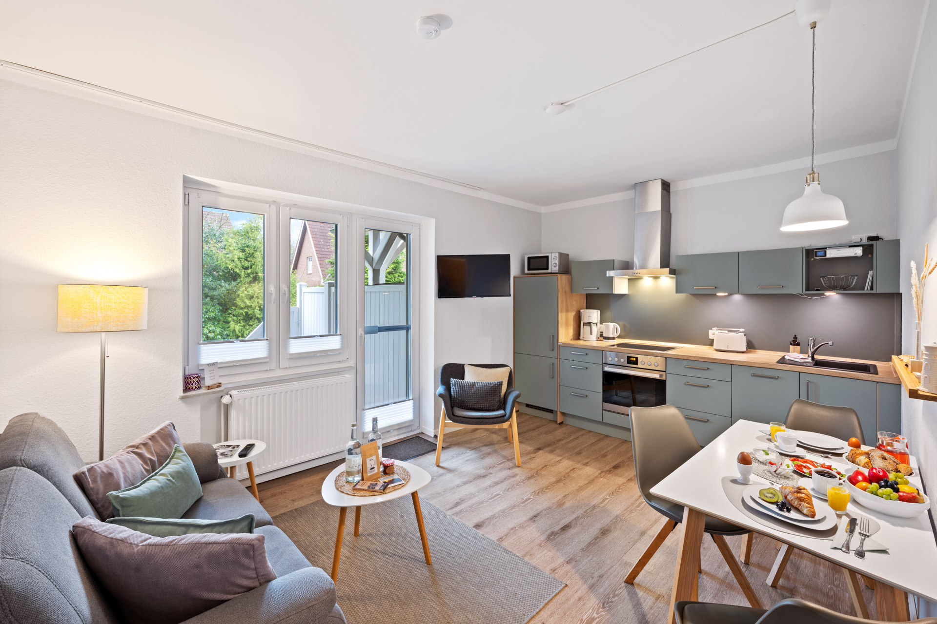 Wohnzimmer Ferienwohnung 2 Haus Tide SPO